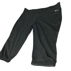 Nike Mens Black Baseball Softball Pants Knickers Athletic Swoosh Logo XL